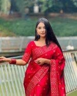 Japanese Half Silk Festive Sharee